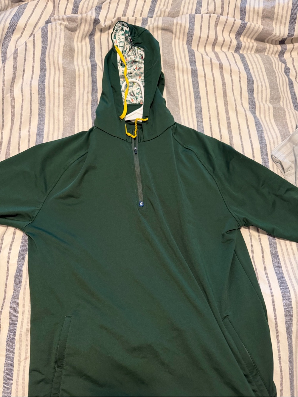 Men's Green Half-Zip Hooded Sweater Masters Edition
